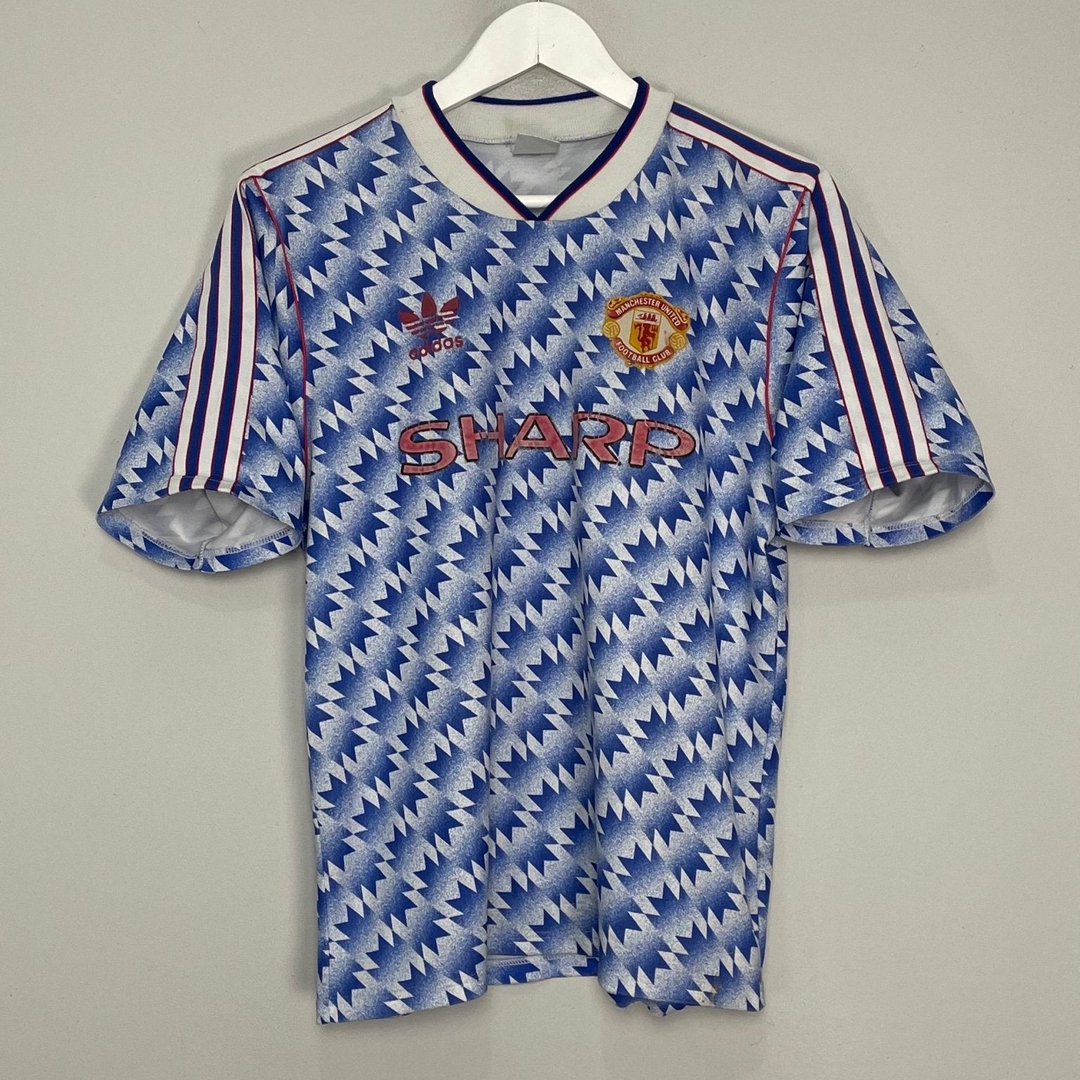Shop 1990/92 MANCHESTER UNITED AWAY SHIRT (S) ADIDAS, classic football shirts, vintage football shirts & retro soccer jerseys at Cult Kits