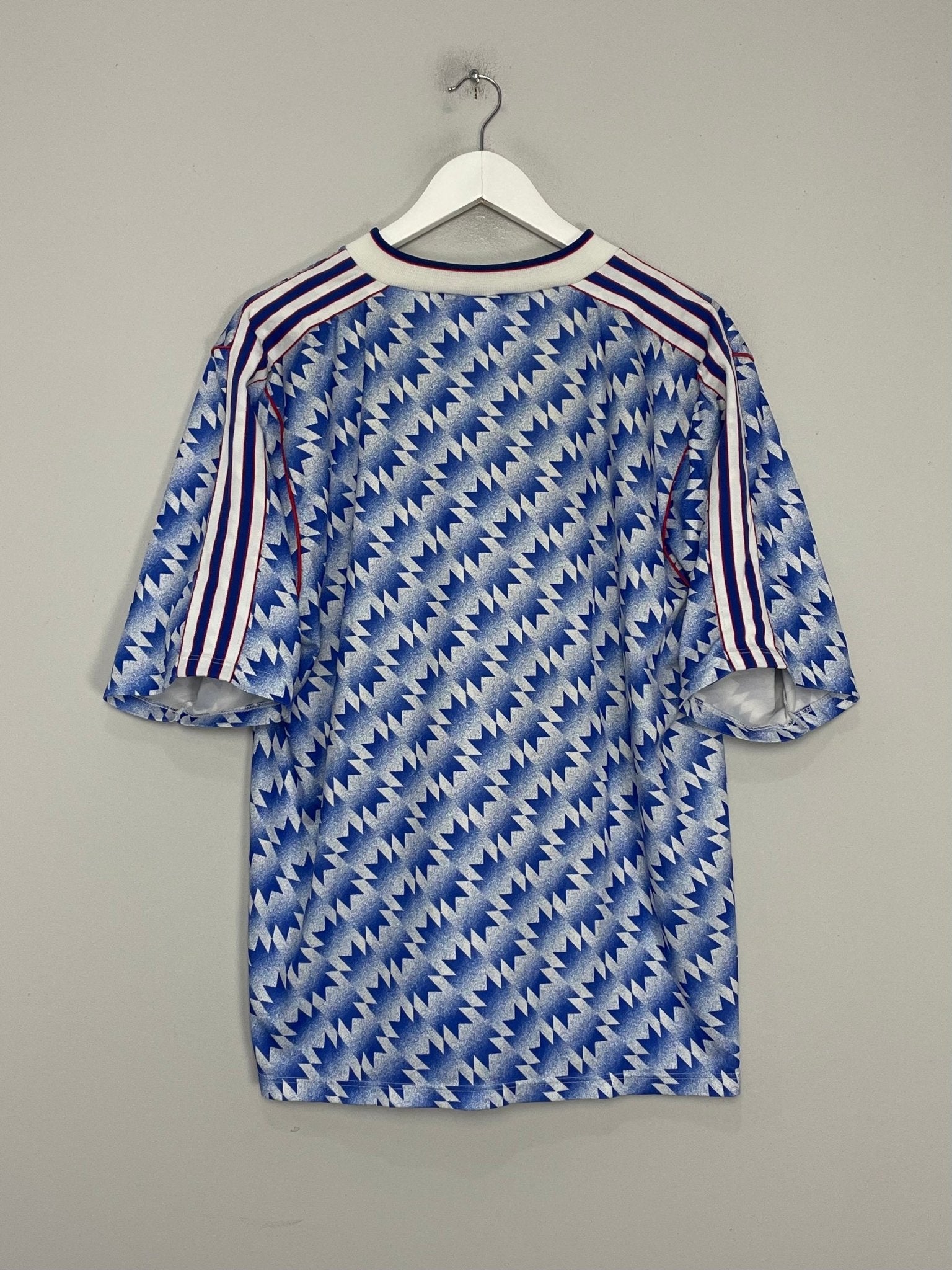 Shop 1990/92 MANCHESTER UNITED AWAY SHIRT (XL) ADIDAS, classic football shirts, vintage football shirts & retro soccer jerseys at Cult Kits