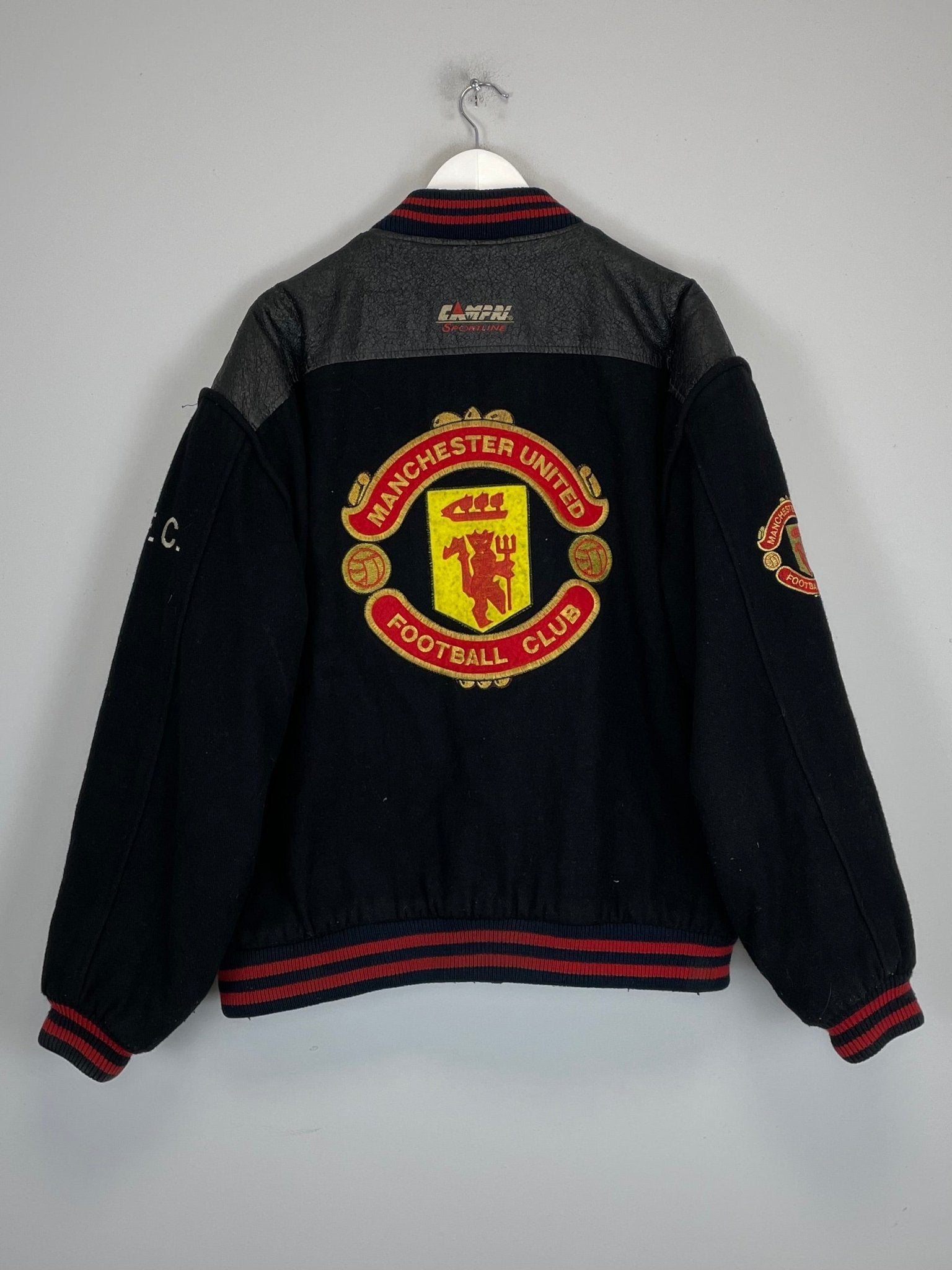 Shop 1990/92 MANCHESTER UNITED VARSITY JACKET (L) CAMPRI, classic football shirts, vintage football shirts & retro soccer jerseys at Cult Kits