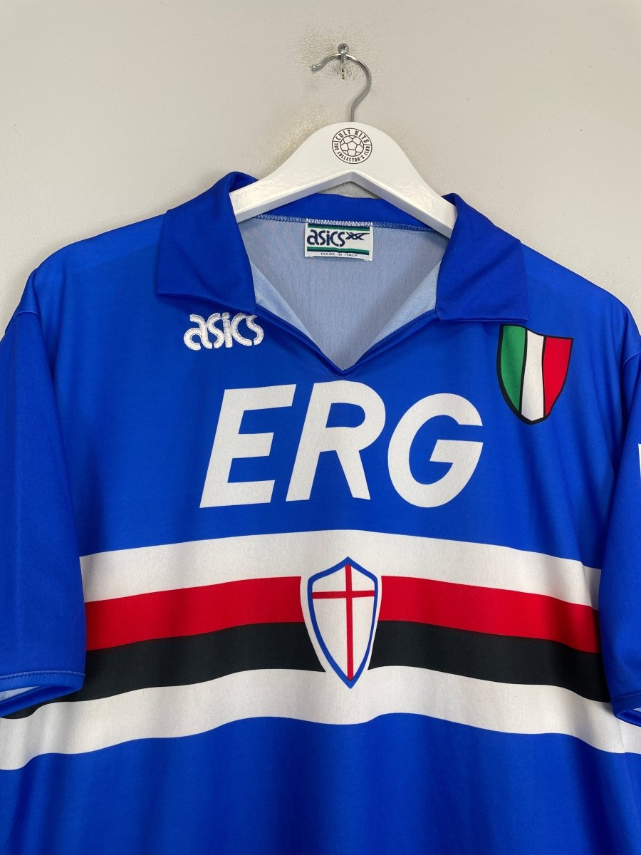 1990/92 SAMPDORIA HOME SHIRT (M) ASICS - Cult Kits - Medium - Buy Vintage Football Shirts, Authentic Retro Football Shirts For Sale, Classic Football Shirts & Soccer Jersey