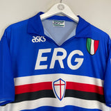 1990/92 SAMPDORIA HOME SHIRT (M) ASICS - Cult Kits - Medium - Buy Vintage Football Shirts, Authentic Retro Football Shirts For Sale, Classic Football Shirts & Soccer Jersey