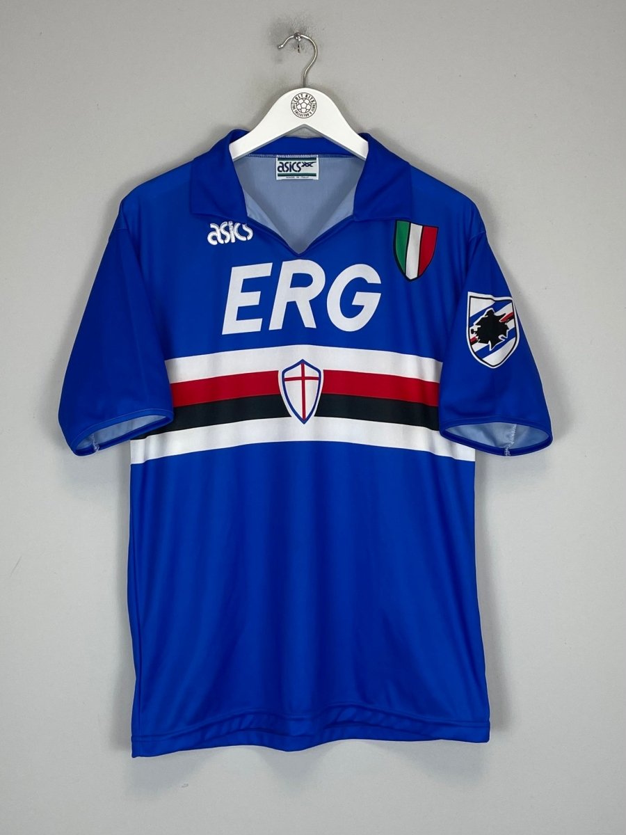 1990/92 SAMPDORIA HOME SHIRT (M) ASICS - Cult Kits - Medium - Buy Vintage Football Shirts, Authentic Retro Football Shirts For Sale, Classic Football Shirts & Soccer Jersey