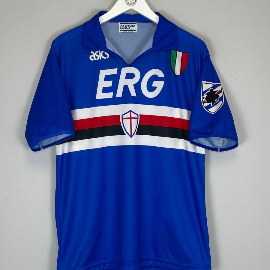 1990/92 SAMPDORIA HOME SHIRT (M) ASICS - Cult Kits - Medium - Buy Vintage Football Shirts, Authentic Retro Football Shirts For Sale, Classic Football Shirts & Soccer Jersey