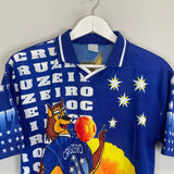 Shop 1990'S CRUZEIRO BOOTLEG SHIRT (M) OM, classic football shirts, vintage football shirts & retro soccer jerseys at Cult Kits