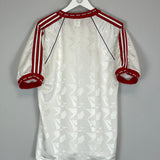 Shop 1991 MANCHESTER UNITED ECWC AWAY SHIRT (L) ADIDAS, classic football shirts, vintage football shirts & retro soccer jerseys at Cult Kits