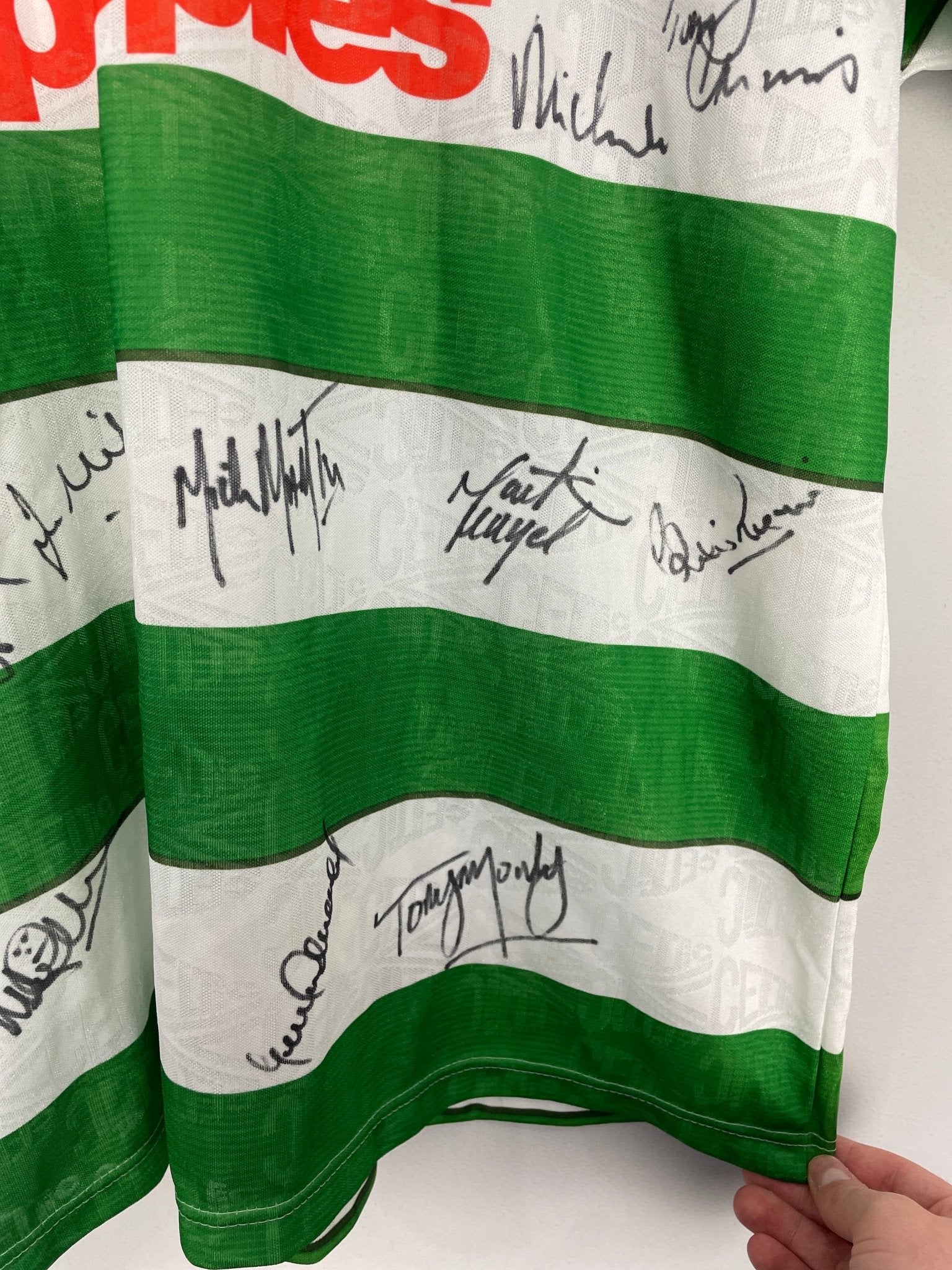 Shop 1991/92 CELTIC *SQUAD SIGNED* BNWT HOME SHIRT (L) UMBRO, classic football shirts, vintage football shirts & retro soccer jerseys at Cult Kits