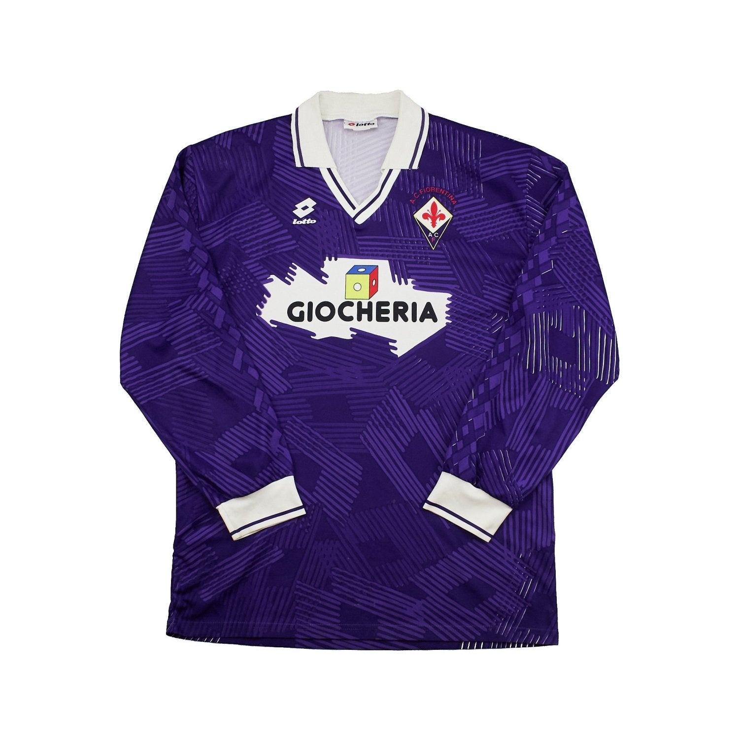 Buy 1991/92 Fiorentina L/S Home Shirt (L) Lotto ~ Free worldwide shipping ~ Authentic Vintage Football Shirts from Cult Kits