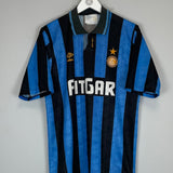Shop 1991/92 INTER MILAN HOME SHIRT (M) UMBRO, classic football shirts, vintage football shirts & retro soccer jerseys at Cult Kits