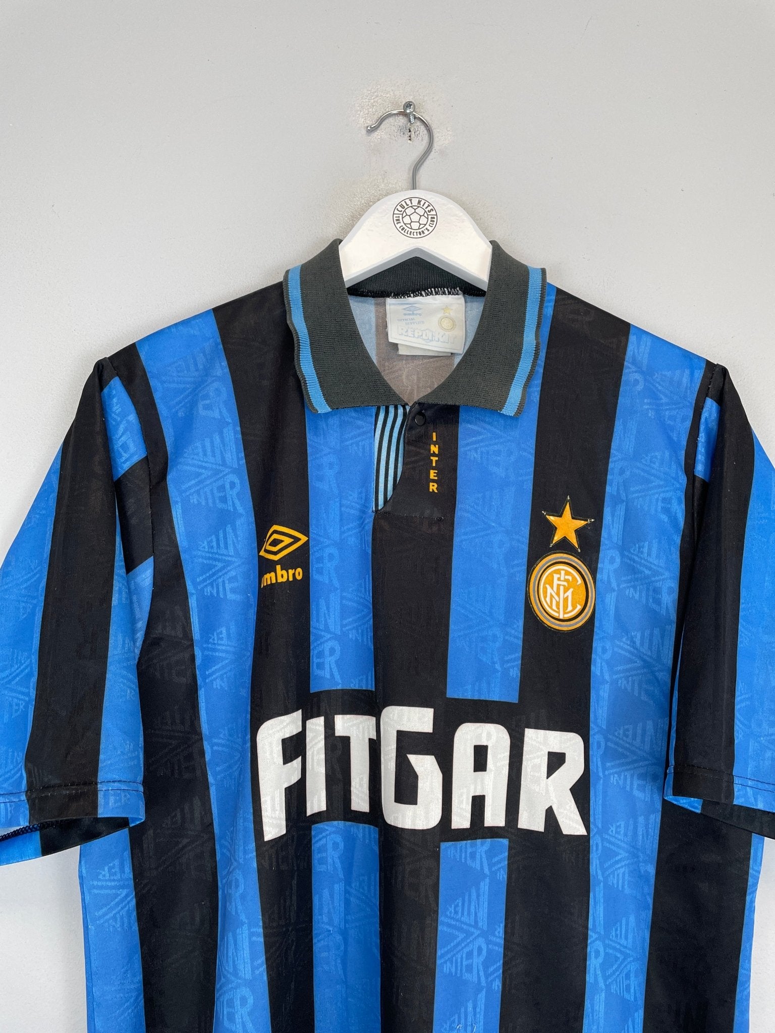 Shop 1991/92 INTER MILAN HOME SHIRT (M) UMBRO, classic football shirts, vintage football shirts & retro soccer jerseys at Cult Kits