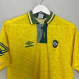 Shop 1991/93 BRAZIL HOME SHIRT (M) UMBRO, classic football shirts, vintage football shirts & retro soccer jerseys at Cult Kits