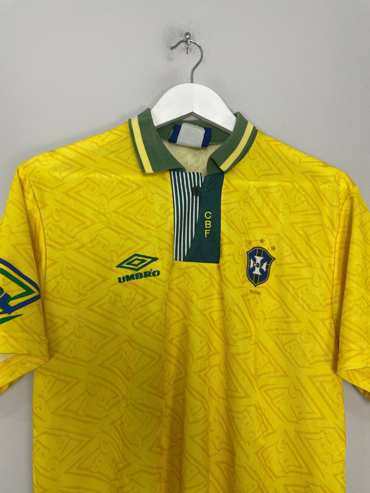 Shop 1991/93 BRAZIL HOME SHIRT (M) UMBRO, classic football shirts, vintage football shirts & retro soccer jerseys at Cult Kits
