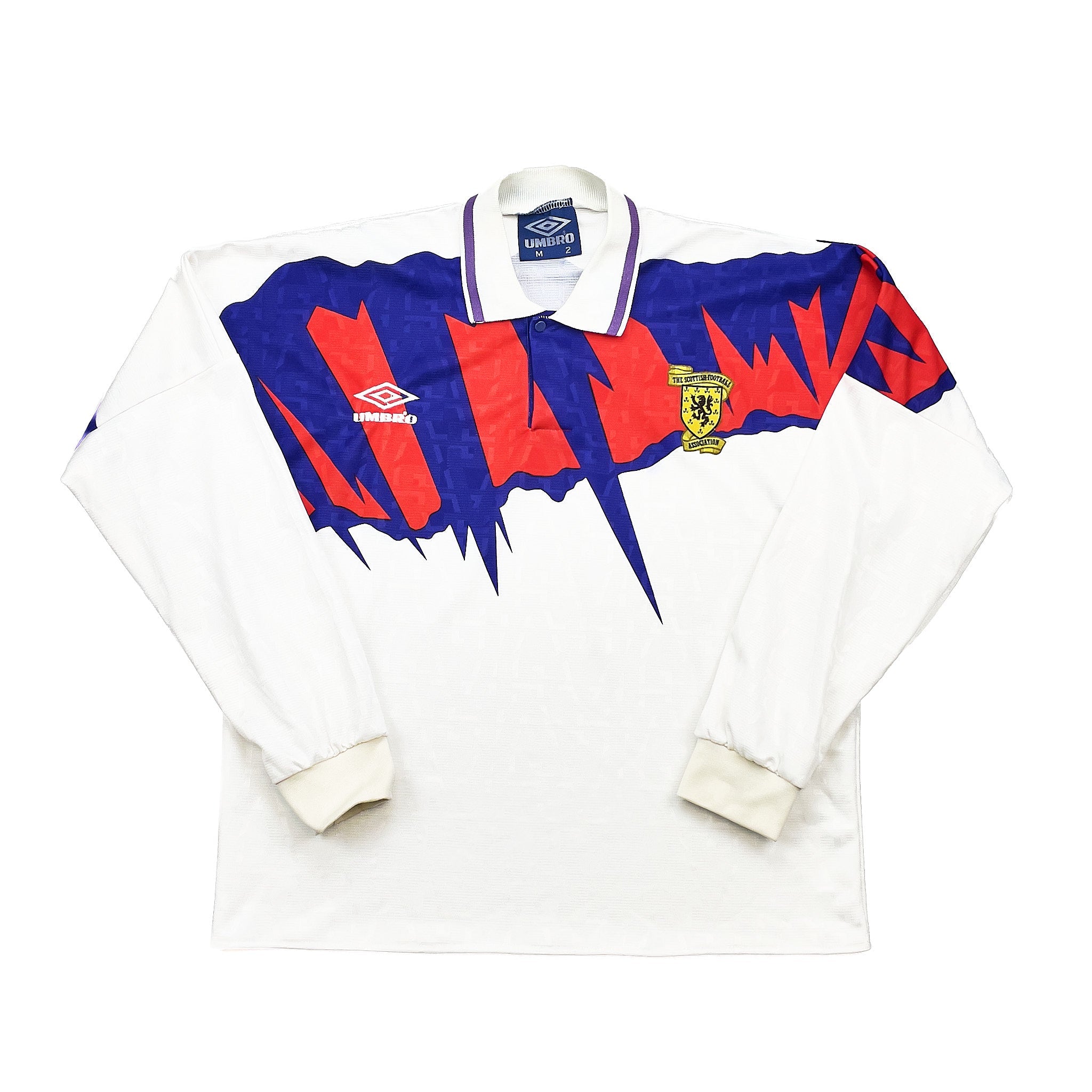 Buy 1991/93 Scotland L/S Cropped Away Shirt (M) Umbro ~ Free worldwide shipping ~ Authentic Vintage Football Shirts from Cult Kits