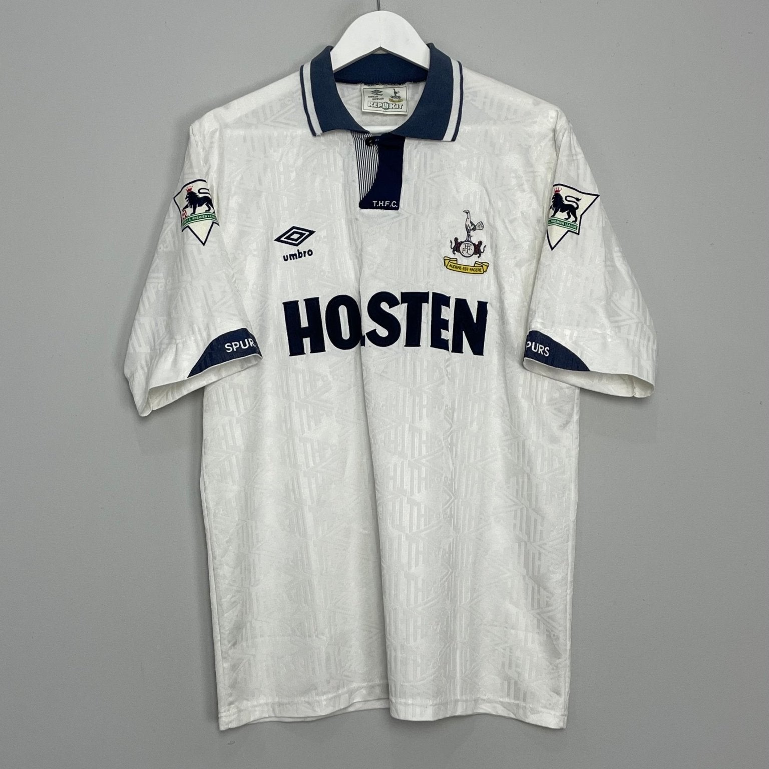 Shop 1991/93 TOTTENHAM #10 SHERINGHAM HOME SHIRT (XL) UMBRO, classic football shirts, vintage football shirts & retro soccer jerseys at Cult Kits