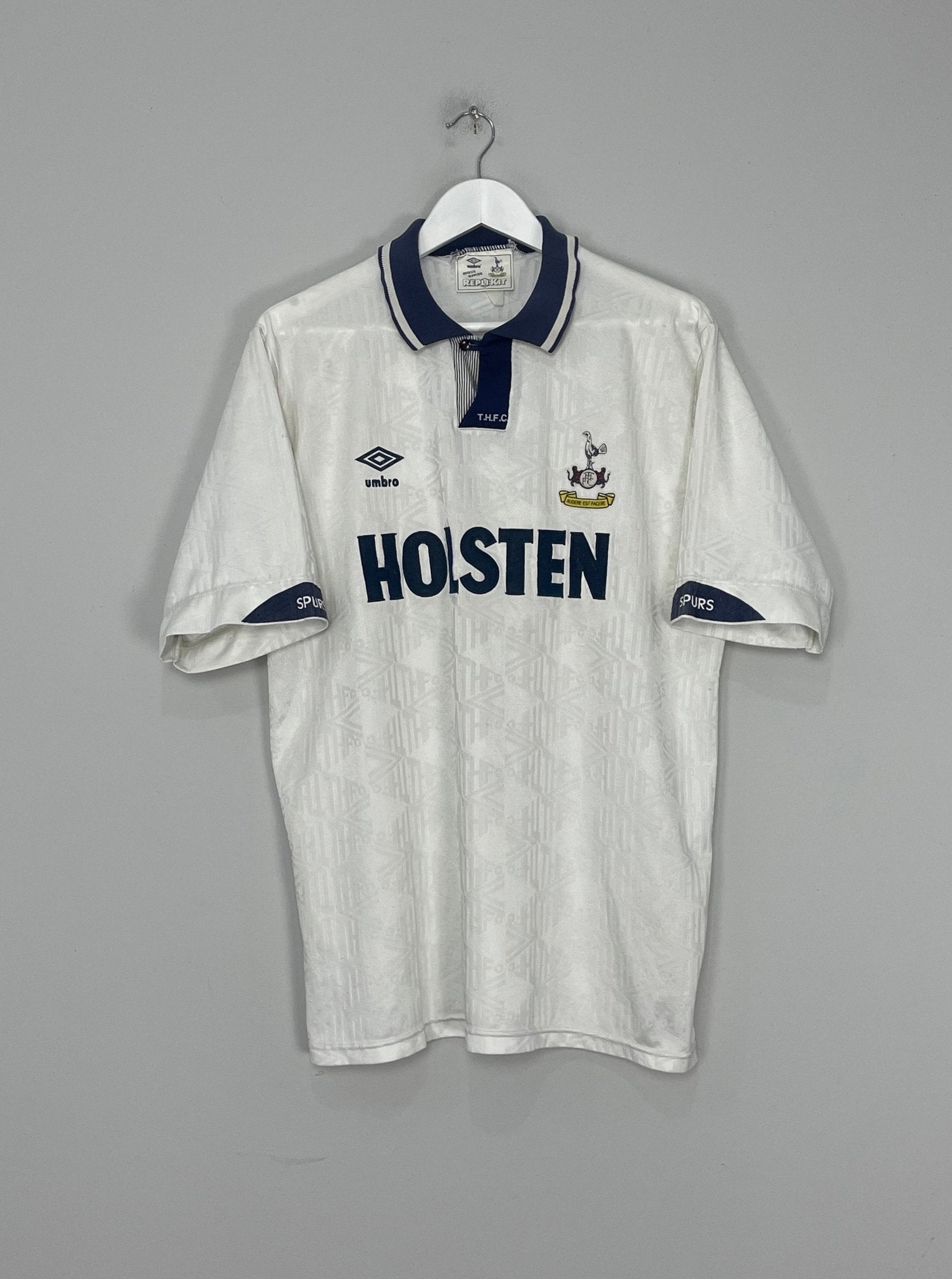 Shop 1991/93 TOTTENHAM HOME SHIRT (L) UMBRO, classic football shirts, vintage football shirts & retro soccer jerseys at Cult Kits
