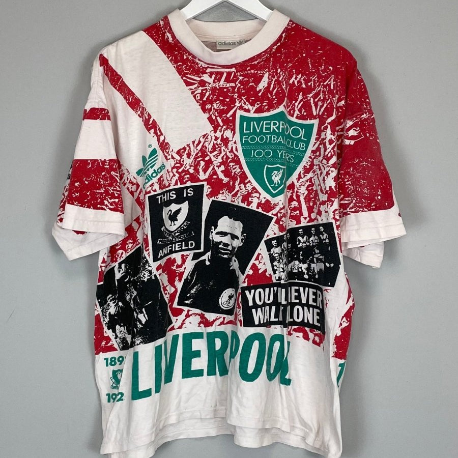 1992 LIVERPOOL *CENTENARY* T - SHIRT (XL) ADIDAS - Cult Kits - XL - Buy Vintage Football Shirts, Authentic Retro Football Shirts For Sale, Classic Football Shirts & Soccer Jersey