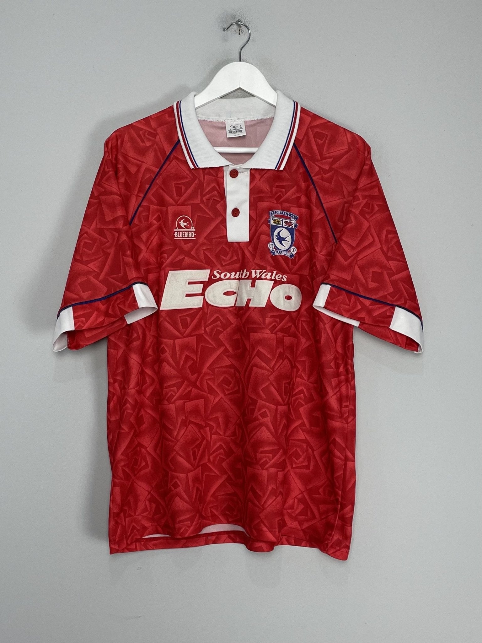 Shop 1992/93 CARDIFF CITY AWAY SHIRT (XL) BLUEBIRDS, classic football shirts, vintage football shirts & retro soccer jerseys at Cult Kits