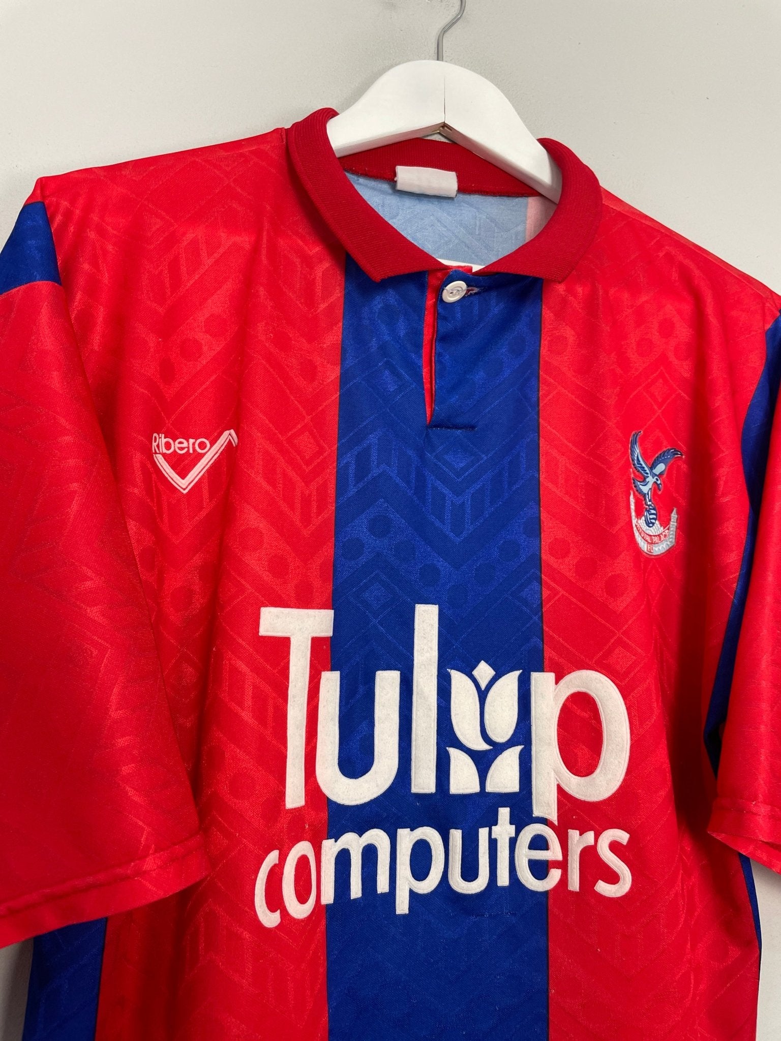 Shop 1992/93 CRYSTAL PALACE HOME SHIRT (L) RIBERO, classic football shirts, vintage football shirts & retro soccer jerseys at Cult Kits