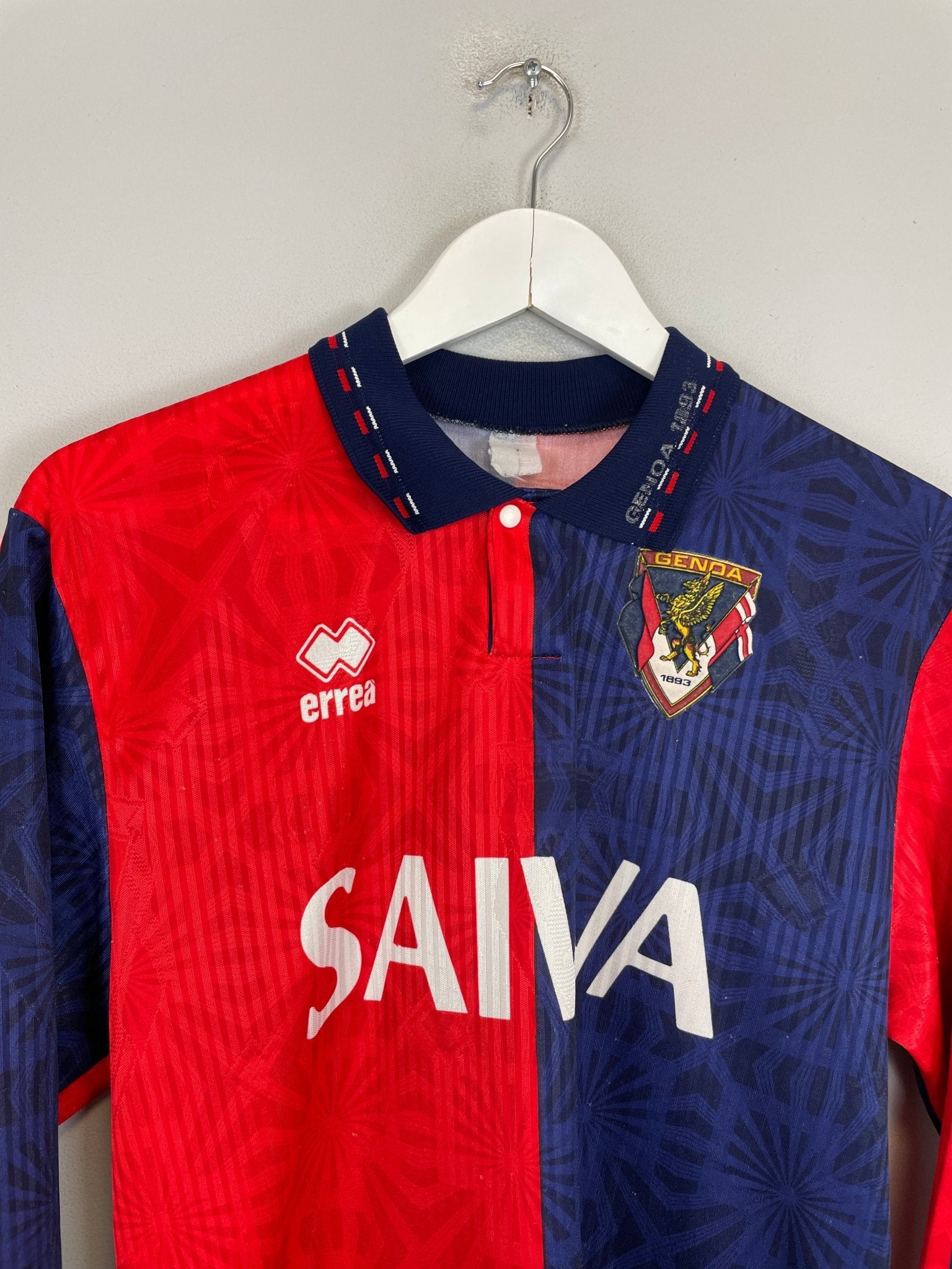 Shop 1992/93 GENOA L/S HOME SHIRT (M) ERREA, classic football shirts, vintage football shirts & retro soccer jerseys at Cult Kits