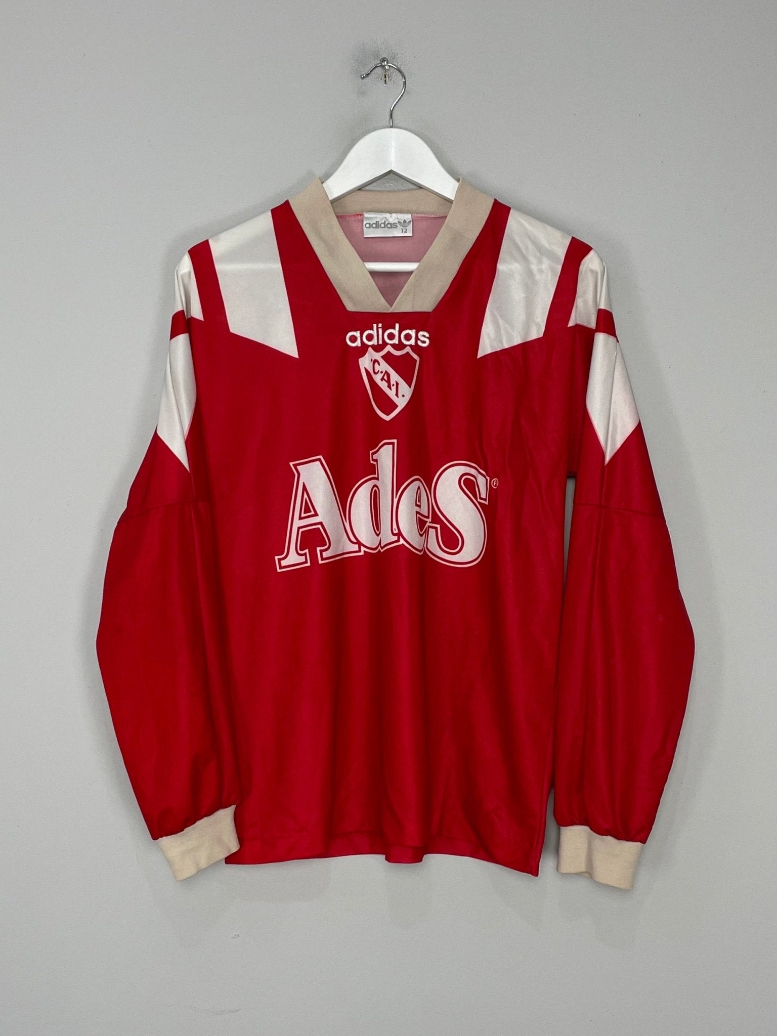 Shop 1992/93 INDEPENDIENTE L/S HOME SHIRT (M) ADIDAS, classic football shirts, vintage football shirts & retro soccer jerseys at Cult Kits