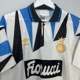 Shop 1992/93 INTER MILAN AWAY SHIRT (L) UMBRO, classic football shirts, vintage football shirts & retro soccer jerseys at Cult Kits