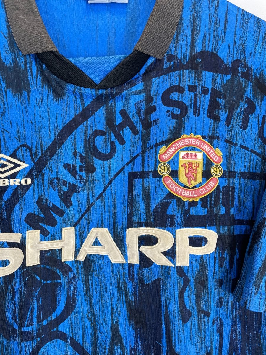 1992/93 MANCHESTER UNITED AWAY SHIRT (XL) UMBRO - Cult Kits - XL - Buy Vintage Football Shirts, Authentic Retro Football Shirts For Sale, Classic Football Shirts & Soccer Jersey