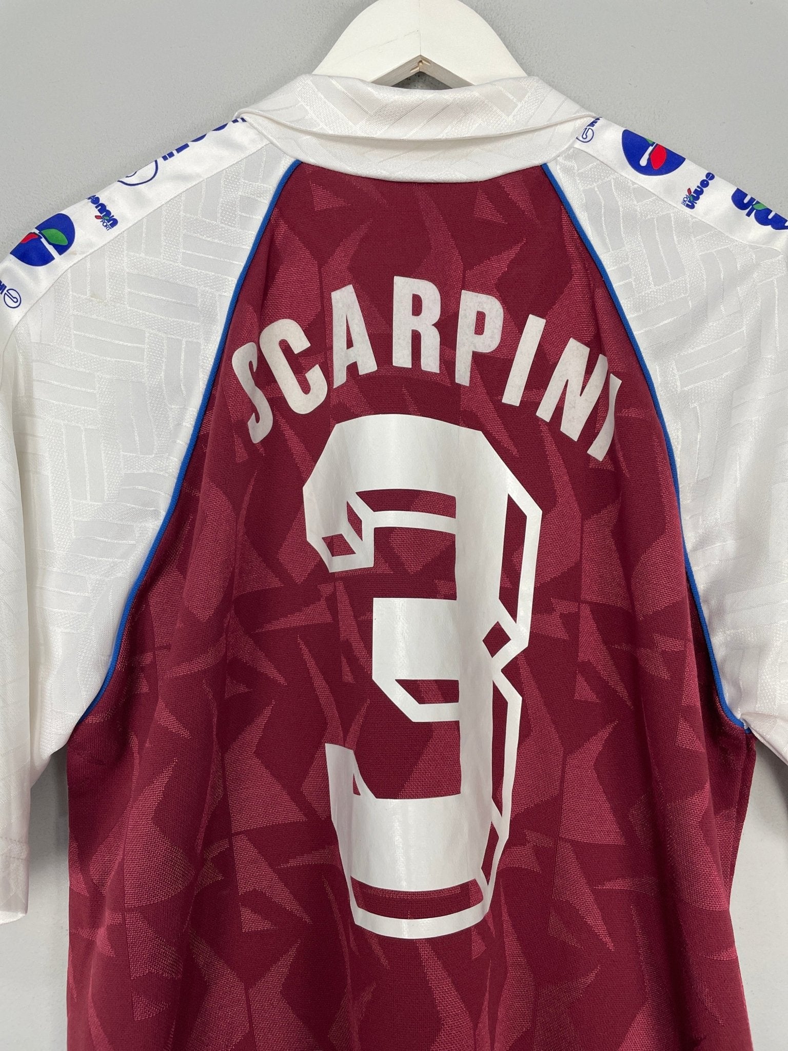 Shop 1992/93 POLIZIA FRONTIERA SCARPINI #3 HOME SHIRT (XL) GIACOMIN SPORT, classic football shirts, vintage football shirts & retro soccer jerseys at Cult Kits
