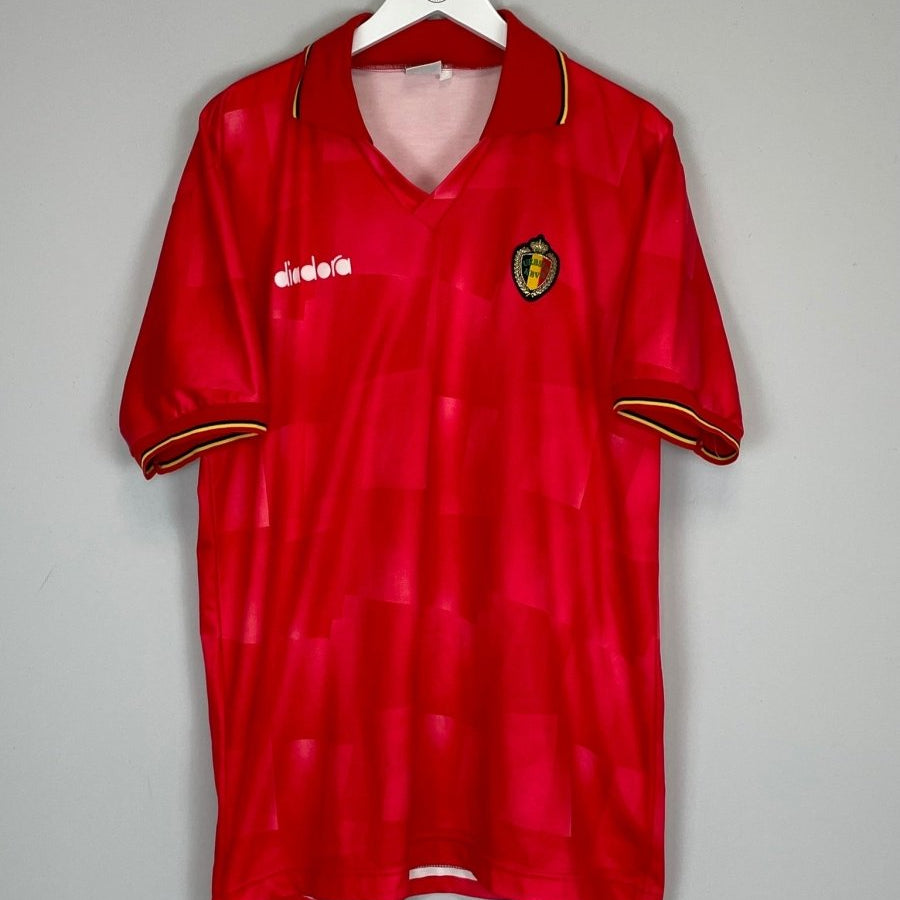 1992/94 BELGIUM HOME SHIRT (XL) DIADORA - Cult Kits - XL - Buy Vintage Football Shirts, Authentic Retro Football Shirts For Sale, Classic Football Shirts & Soccer Jersey