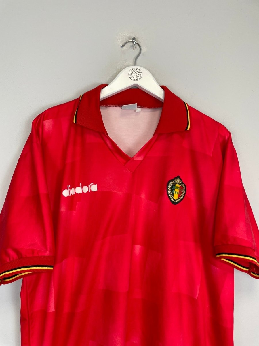 1992/94 BELGIUM HOME SHIRT (XL) DIADORA - Cult Kits - XL - Buy Vintage Football Shirts, Authentic Retro Football Shirts For Sale, Classic Football Shirts & Soccer Jersey