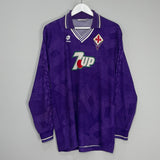 Shop 1992/94 FIORENTINA #7 L/S HOME SHIRT (L) LOTTO, classic football shirts, vintage football shirts & retro soccer jerseys at Cult Kits