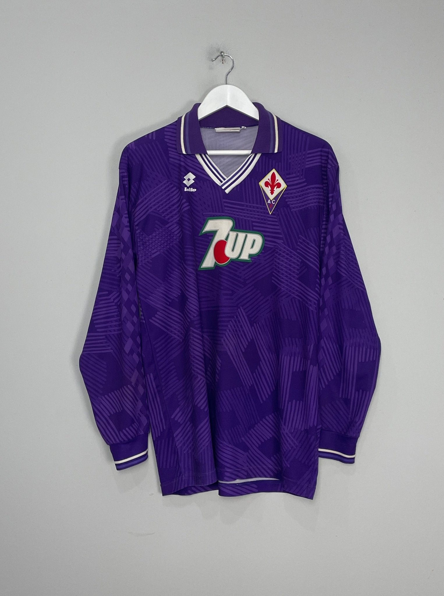 Shop 1992/94 FIORENTINA #7 L/S HOME SHIRT (L) LOTTO, classic football shirts, vintage football shirts & retro soccer jerseys at Cult Kits