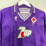 Shop 1992/94 FIORENTINA #7 L/S HOME SHIRT (L) LOTTO, classic football shirts, vintage football shirts & retro soccer jerseys at Cult Kits