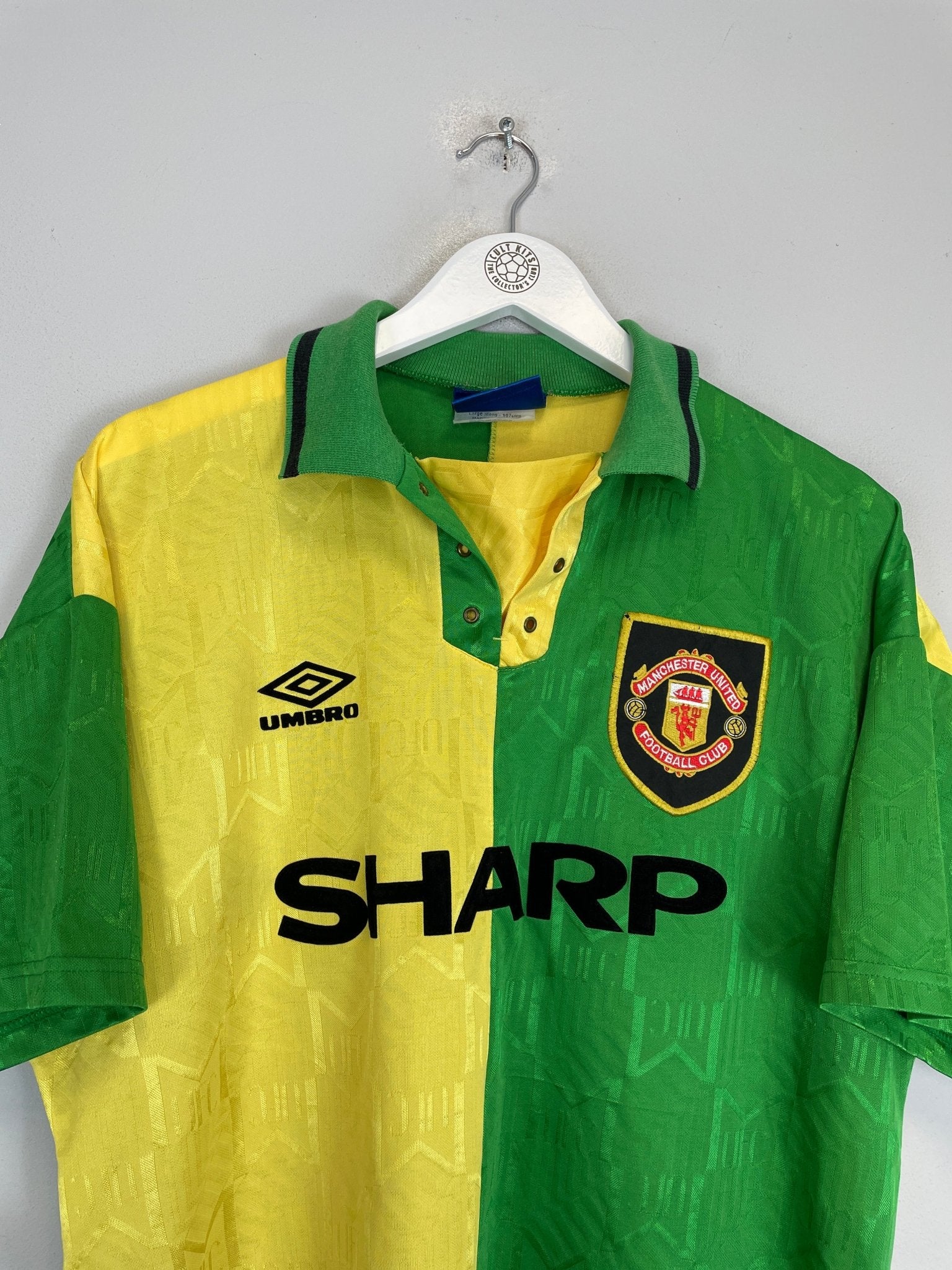 Shop 1992/94 MANCHESTER UNITED AWAY SHIRT (L) UMBRO, classic football shirts, vintage football shirts & retro soccer jerseys at Cult Kits