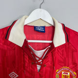 Shop 1992/94 MANCHESTER UNITED CANTONA #7 HOME SHIRT (XL) UMBRO, classic football shirts, vintage football shirts & retro soccer jerseys at Cult Kits