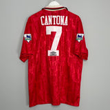 Shop 1992/94 MANCHESTER UNITED CANTONA #7 HOME SHIRT (XL) UMBRO, classic football shirts, vintage football shirts & retro soccer jerseys at Cult Kits
