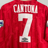 Shop 1992/94 MANCHESTER UNITED CANTONA #7 HOME SHIRT (XL) UMBRO, classic football shirts, vintage football shirts & retro soccer jerseys at Cult Kits