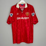 Shop 1992/94 MANCHESTER UNITED CANTONA #7 HOME SHIRT (XL) UMBRO, classic football shirts, vintage football shirts & retro soccer jerseys at Cult Kits