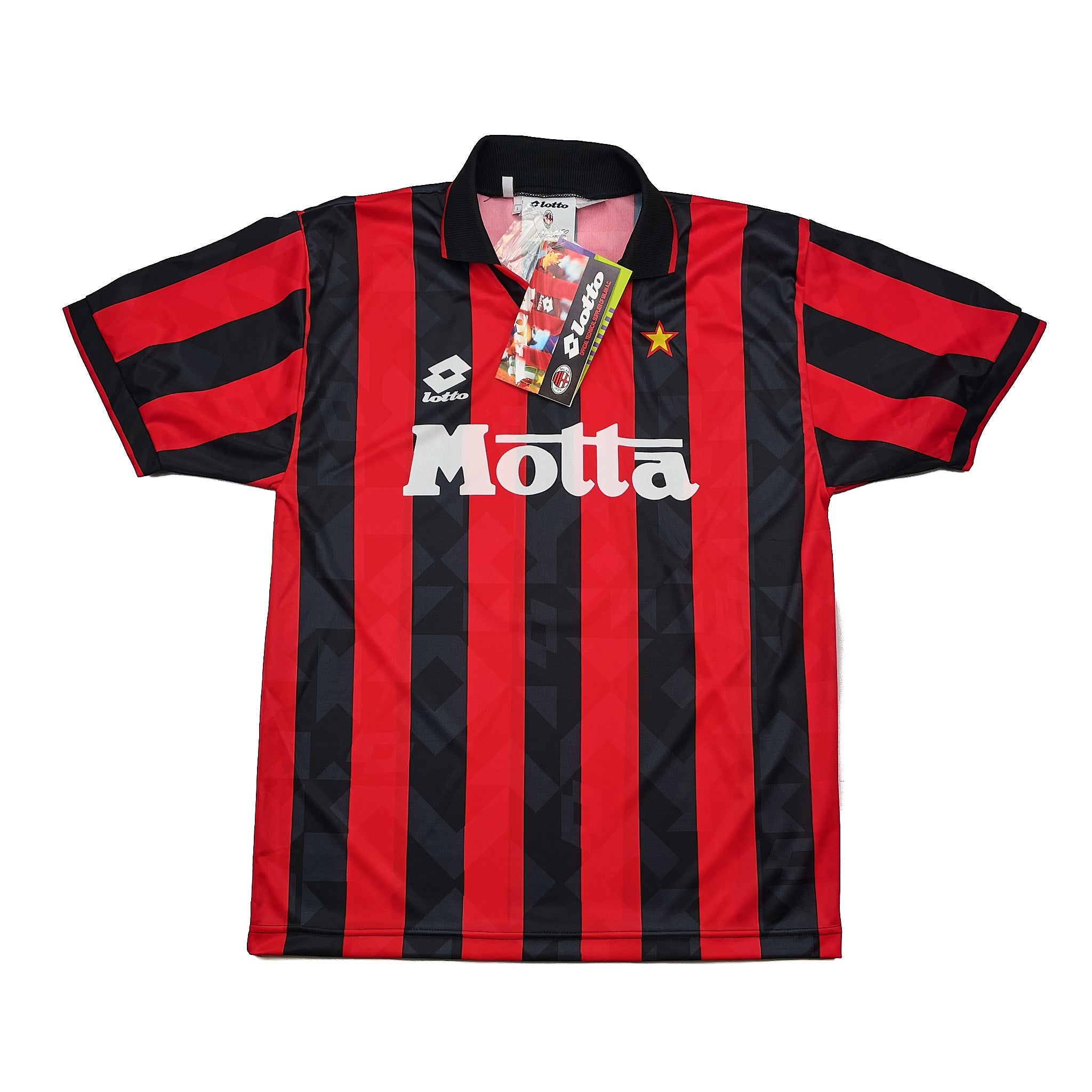 Buy 1993/94 AC Milan Maldini 3 *BNWT* Home Shirt (L) Lotto ~ Free worldwide shipping available ~ Authentic Vintage Football Shirts from Cult Kits