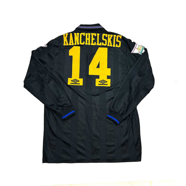 1993/94 MANCHESTER UNITED KANCHELSKIS #14 *MATCH ISSUED *L/S AWAY