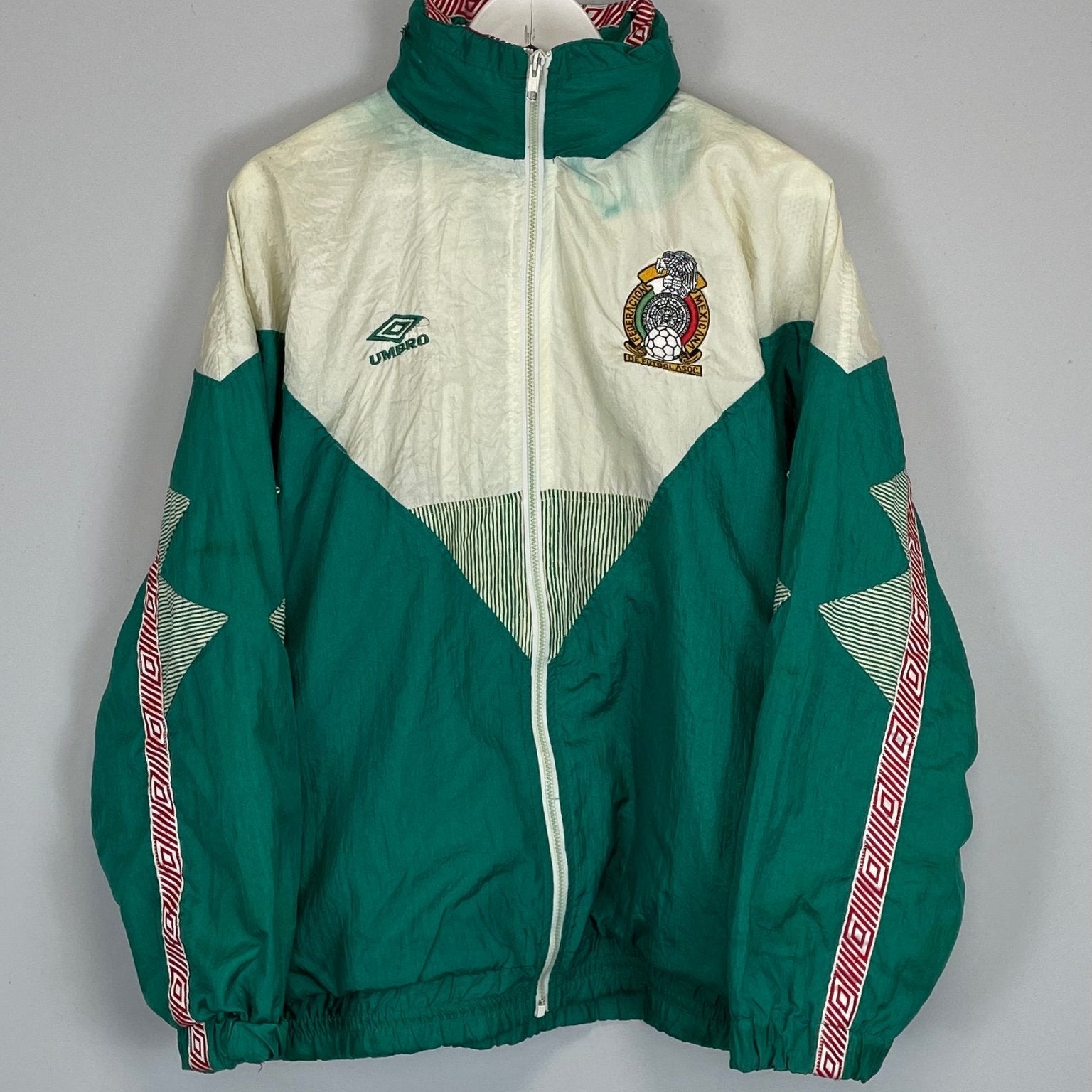 Shop 1993/94 MEXICO TRACK JACKET (M) UMBRO, classic football shirts, vintage football shirts & retro soccer jerseys at Cult Kits