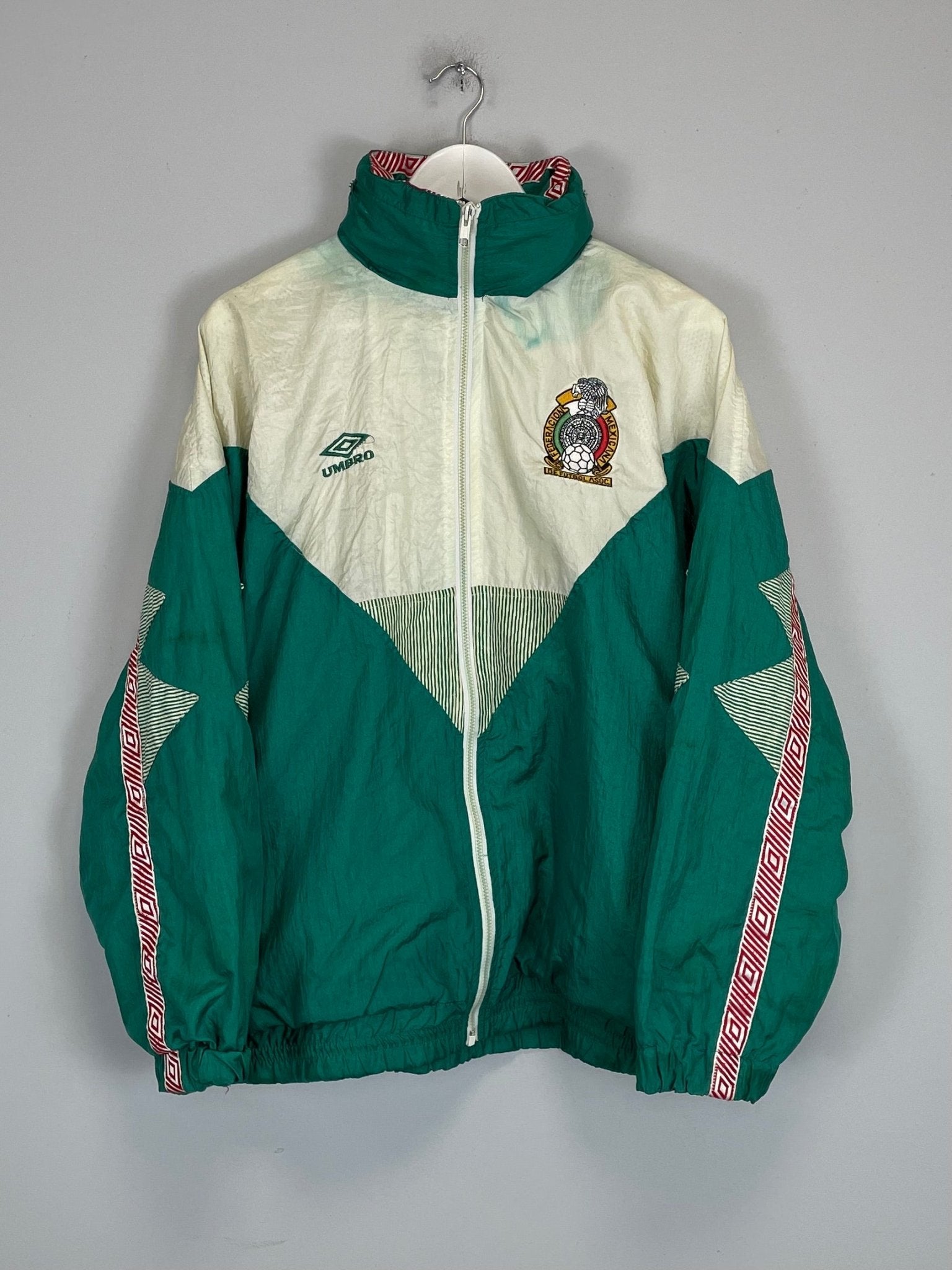 Shop 1993/94 MEXICO TRACK JACKET (M) UMBRO, classic football shirts, vintage football shirts & retro soccer jerseys at Cult Kits