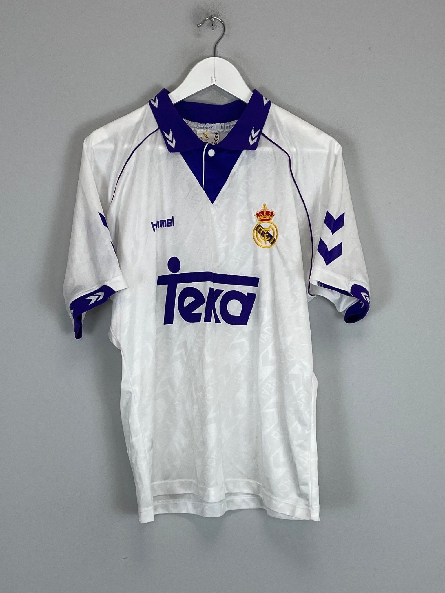 Shop 1993/94 REAL MADRID HOME SHIRT (M) HUMMEL, classic football shirts, vintage football shirts & retro soccer jerseys at Cult Kits