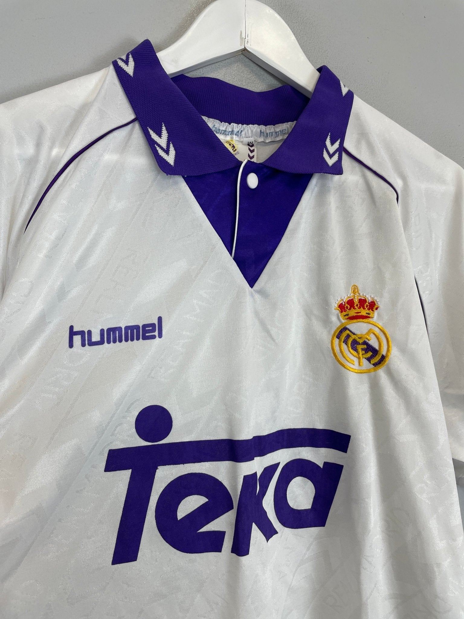Shop 1993/94 REAL MADRID HOME SHIRT (M) HUMMEL, classic football shirts, vintage football shirts & retro soccer jerseys at Cult Kits