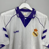 Shop 1993/94 REAL MADRID HOME SHIRT (M) HUMMEL, classic football shirts, vintage football shirts & retro soccer jerseys at Cult Kits