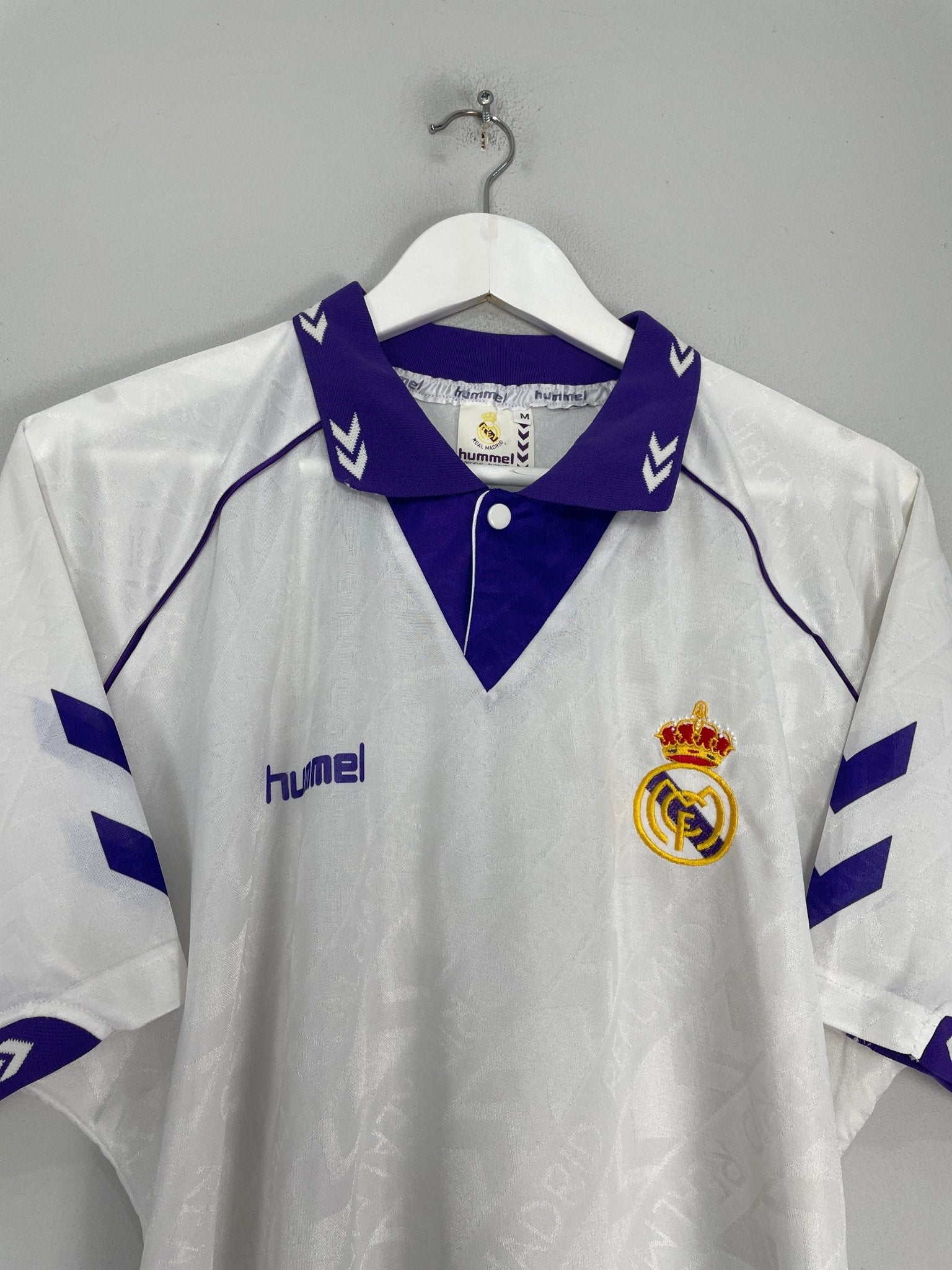 Shop 1993/94 REAL MADRID HOME SHIRT (M) HUMMEL, classic football shirts, vintage football shirts & retro soccer jerseys at Cult Kits