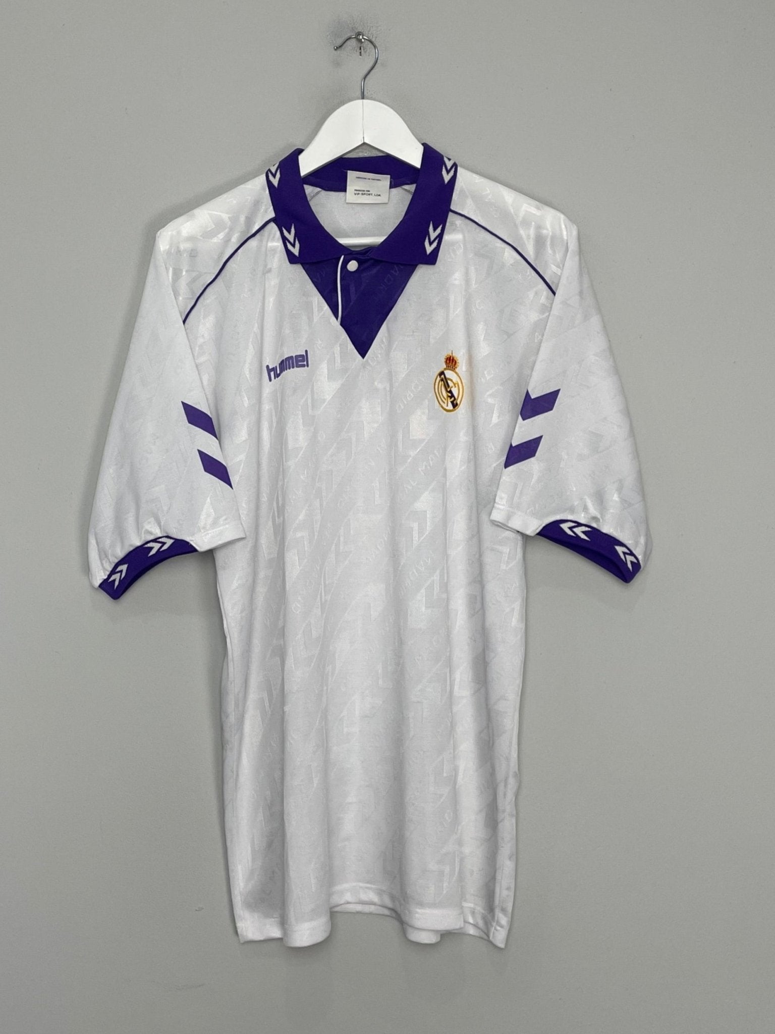 Shop 1993/94 REAL MADRID HOME SHIRT (XL) HUMMEL, classic football shirts, vintage football shirts & retro soccer jerseys at Cult Kits