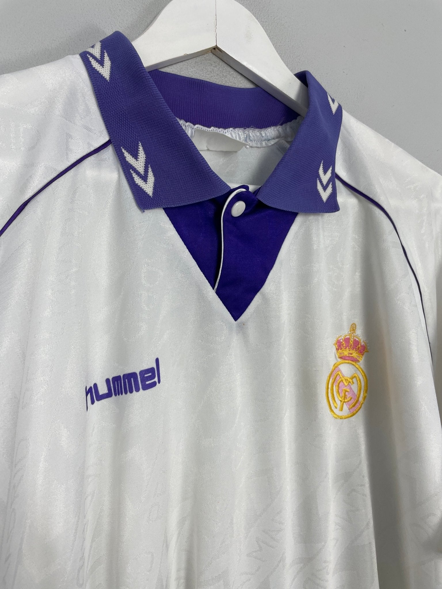 Shop 1993/94 REAL MADRID HOME SHIRT (XL) HUMMEL, classic football shirts, vintage football shirts & retro soccer jerseys at Cult Kits
