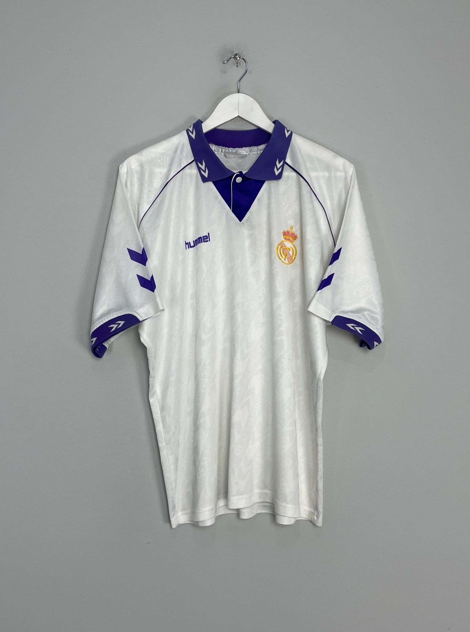 Shop 1993/94 REAL MADRID HOME SHIRT (XL) HUMMEL, classic football shirts, vintage football shirts & retro soccer jerseys at Cult Kits