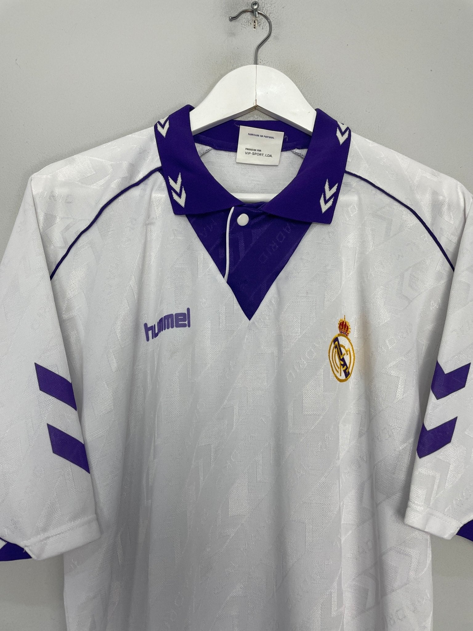 Shop 1993/94 REAL MADRID HOME SHIRT (XL) HUMMEL, classic football shirts, vintage football shirts & retro soccer jerseys at Cult Kits