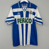 Shop 1993/95 DEPORTIVO LA CORUNA ALDANA #19 HOME SHIRT (XL) UMBRO, classic football shirts, vintage football shirts & retro soccer jerseys at Cult Kits