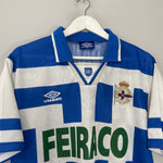 Shop 1993/95 DEPORTIVO LA CORUNA ALDANA #19 HOME SHIRT (XL) UMBRO, classic football shirts, vintage football shirts & retro soccer jerseys at Cult Kits